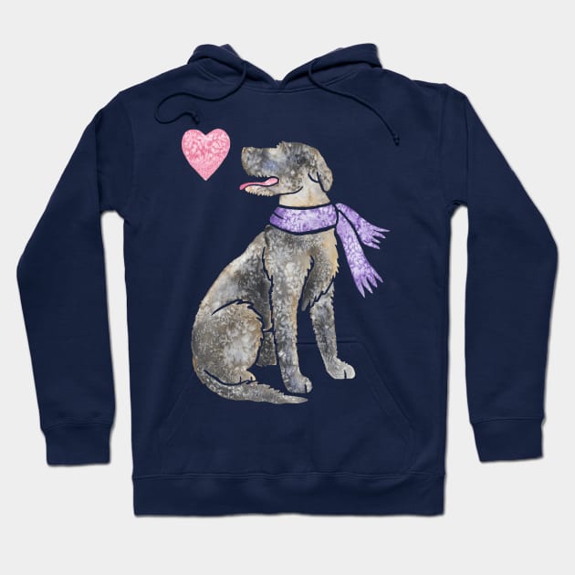 Watercolour Irish Wolfhound Hoodie by animalartbyjess